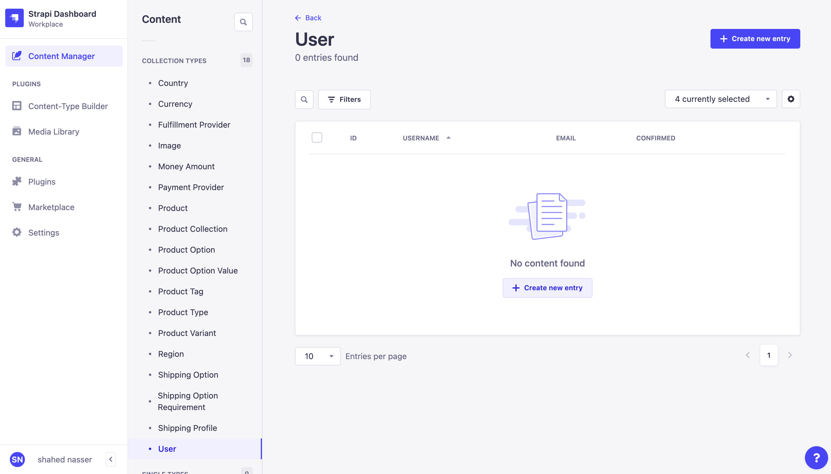 Showing the users under Content Manager