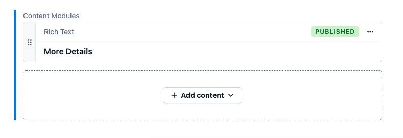 A rich text content is added to a product