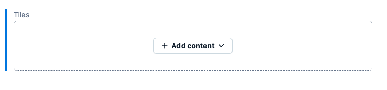 On the content's page find the empty tiles section