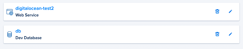Database showing in the list of resources with web service