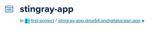 Copy URL under the app name