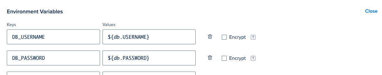 Expand the Environment Variables section by clicking edit