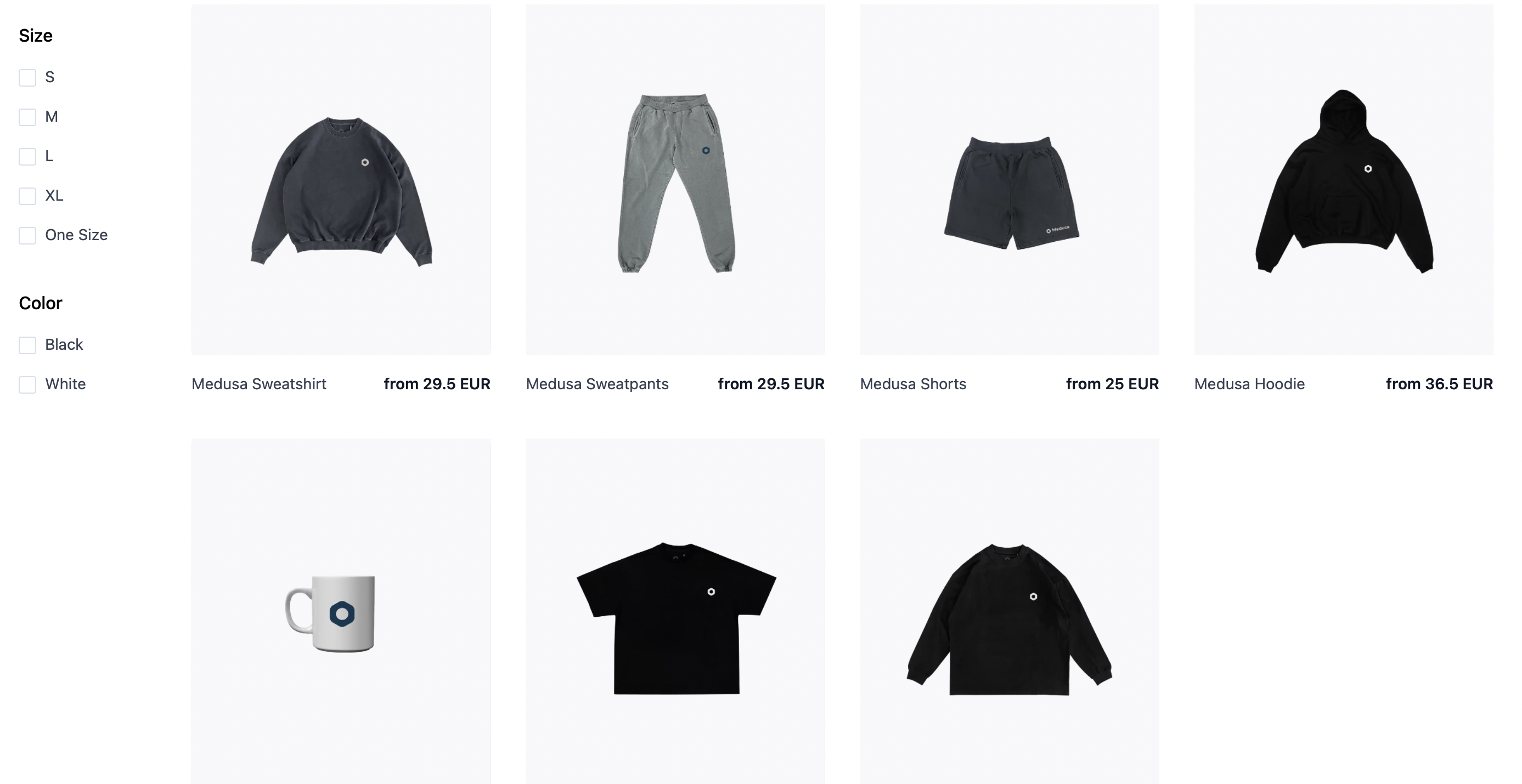 Products Page
