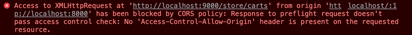 CORS error log
