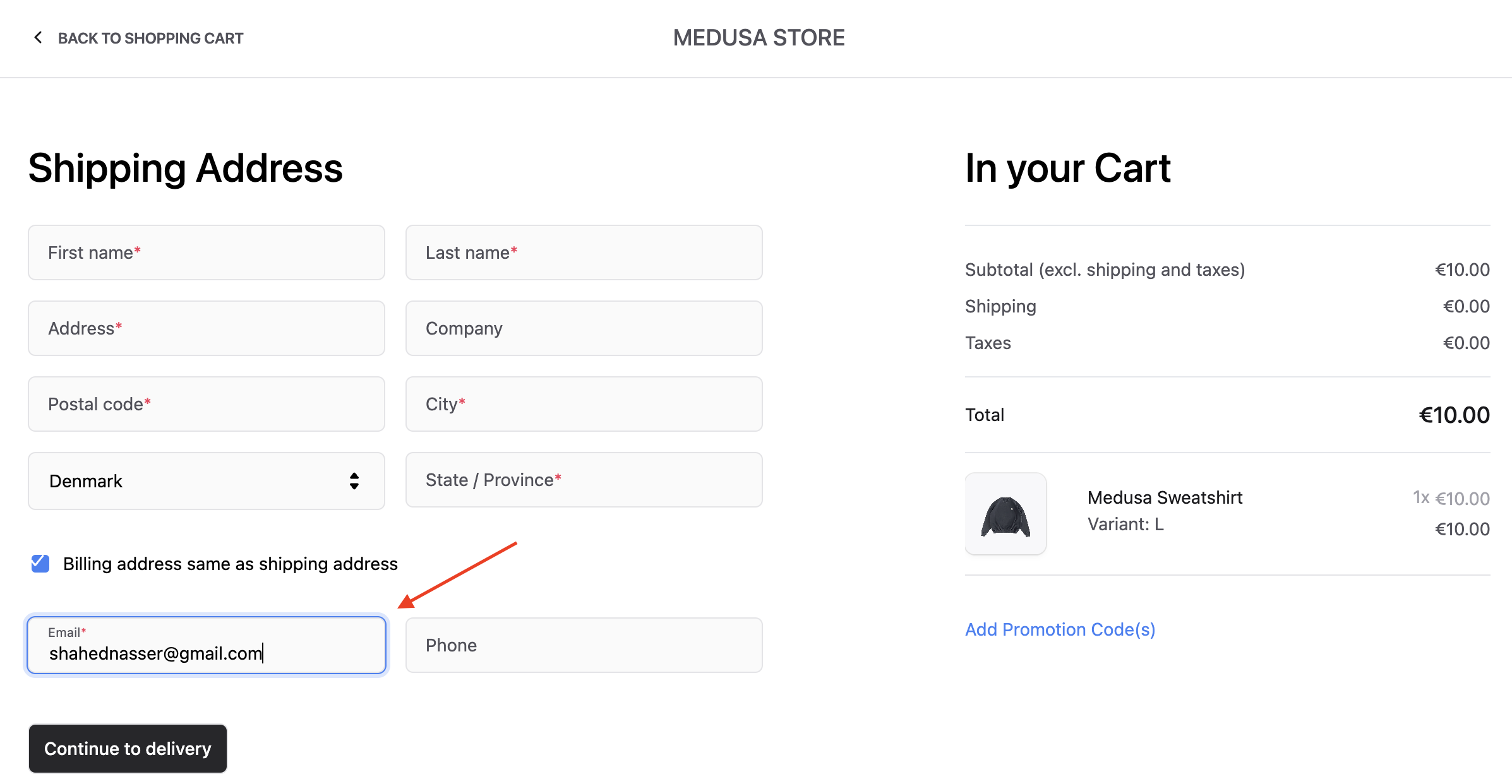 Enter your Resend account email if you didn't set up a custom domain
