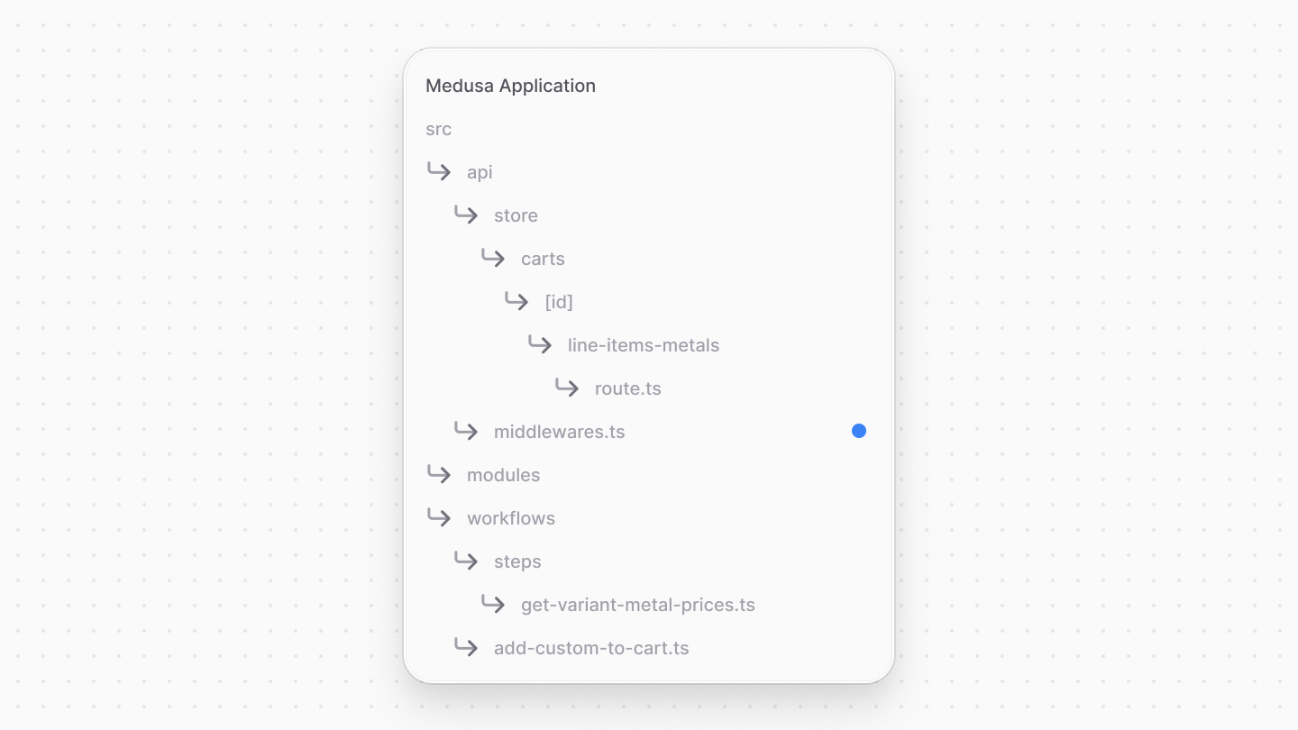 The directory structure after adding the middleware file.