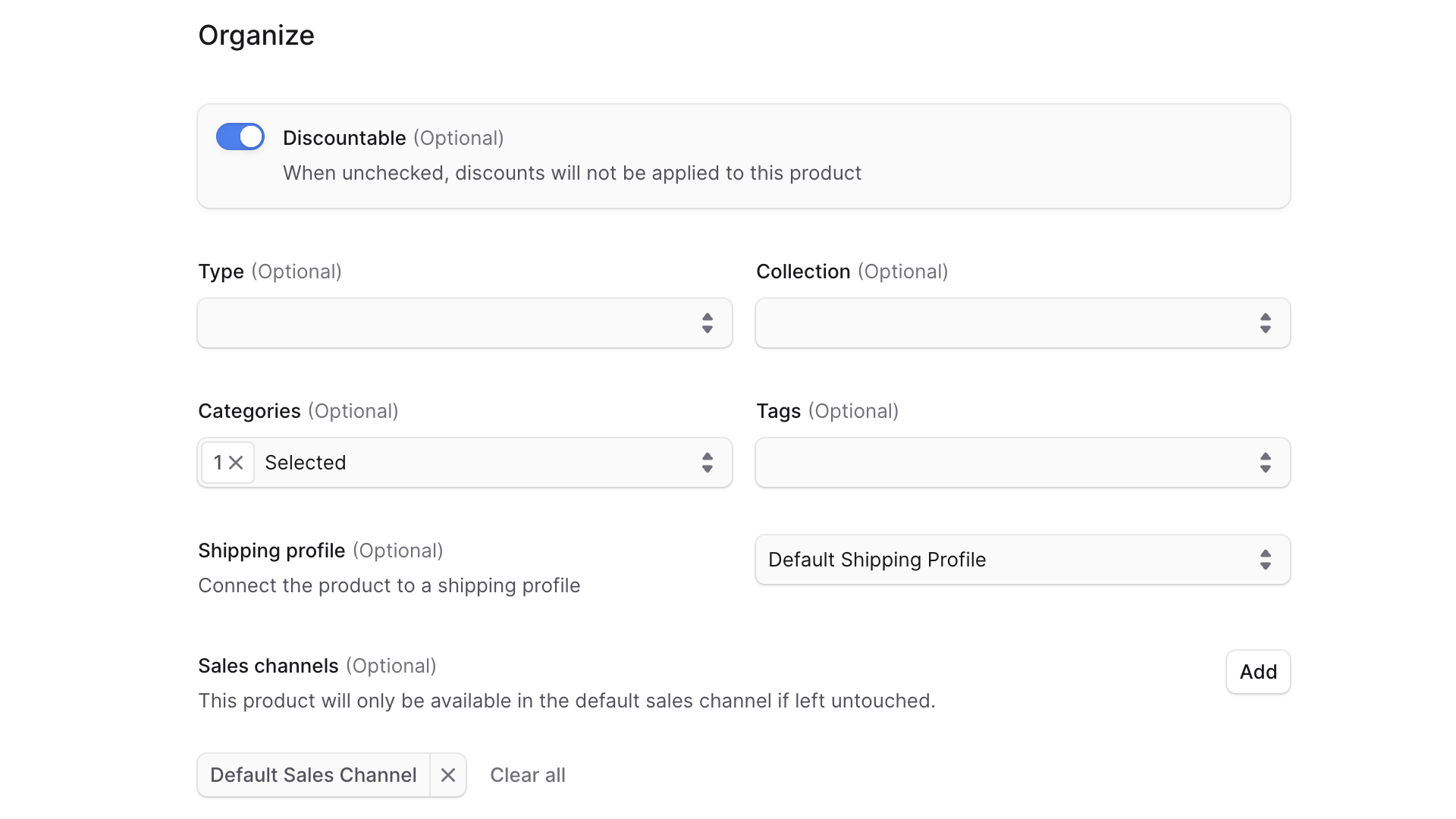 Create Product Second Step