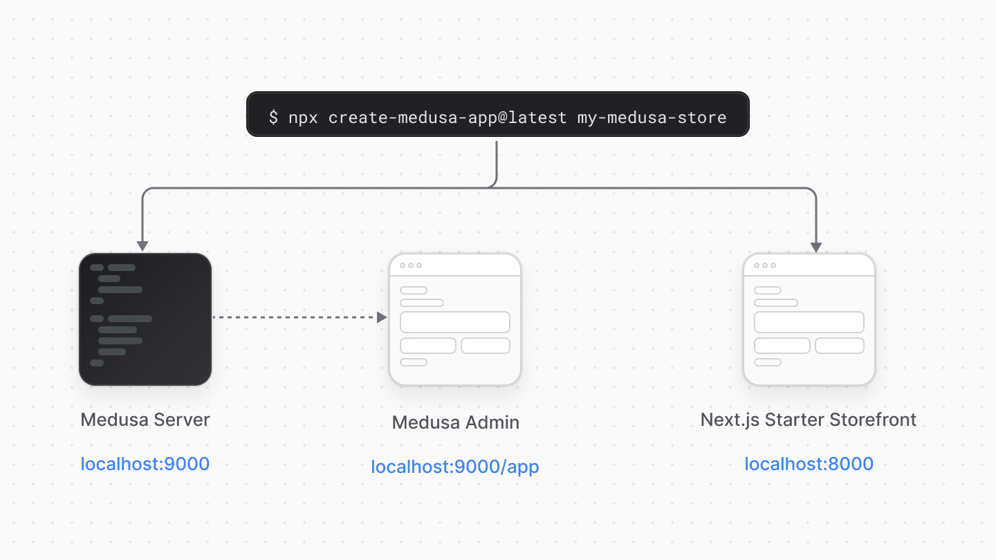 Diagram showcasing the server and applications running after successful installation
