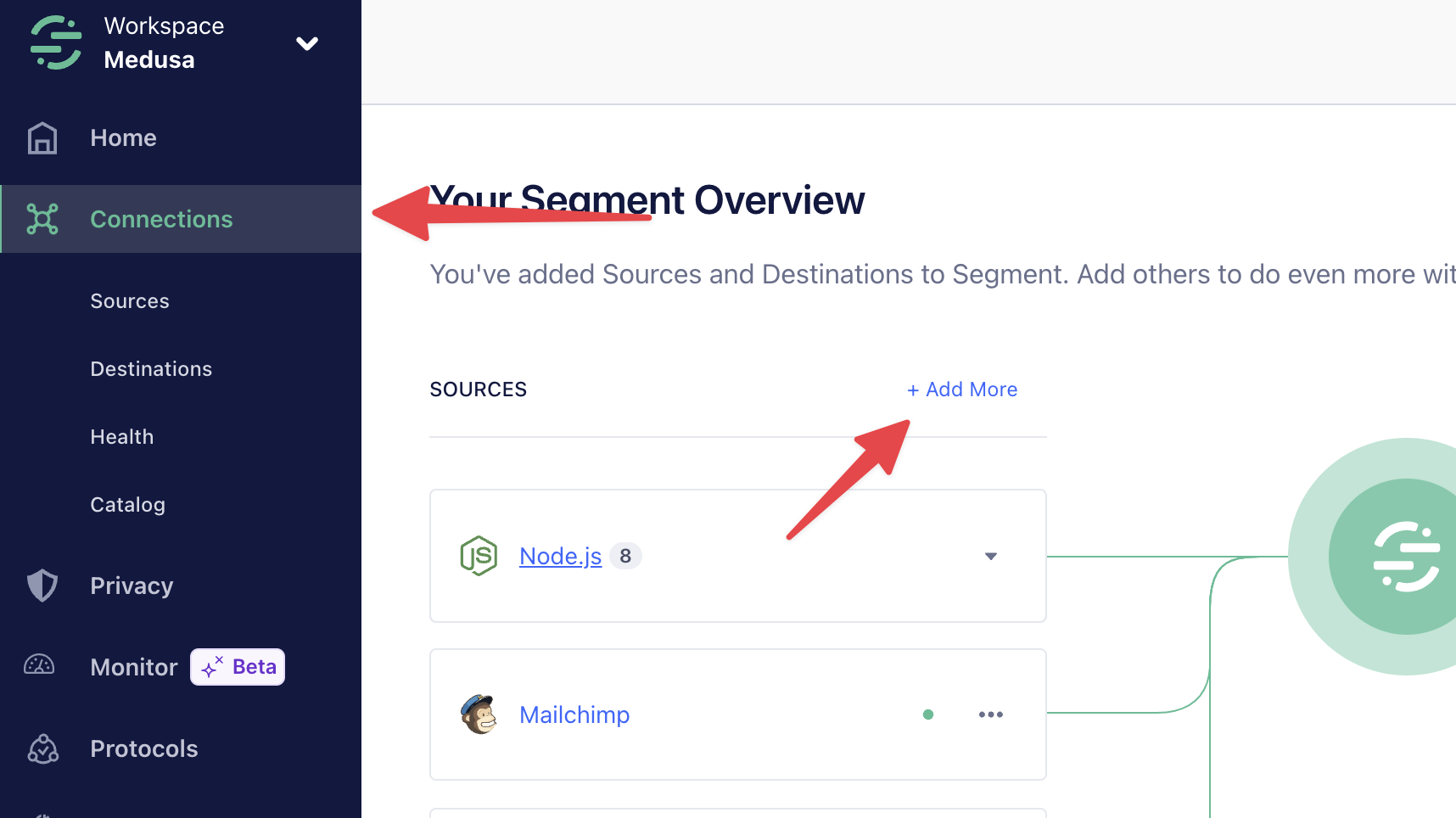 Add more button in the Connections page