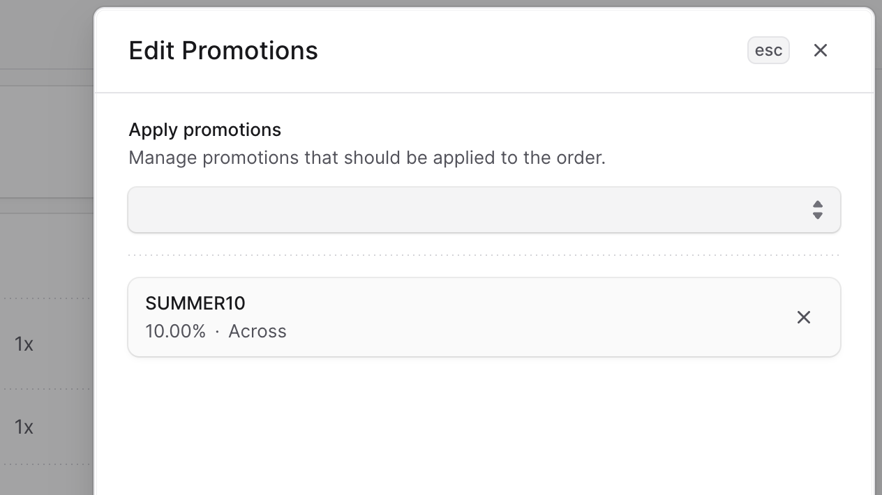 Draft Order Promotions Form