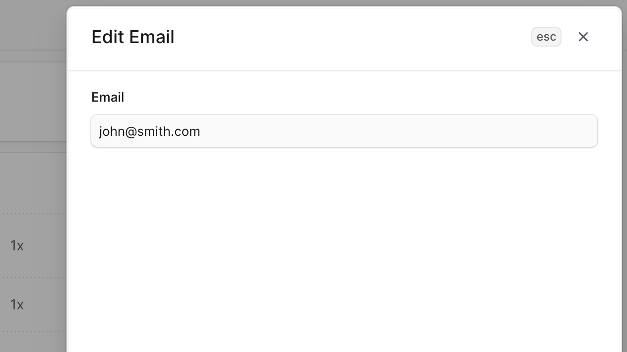 Edit email in draft order form