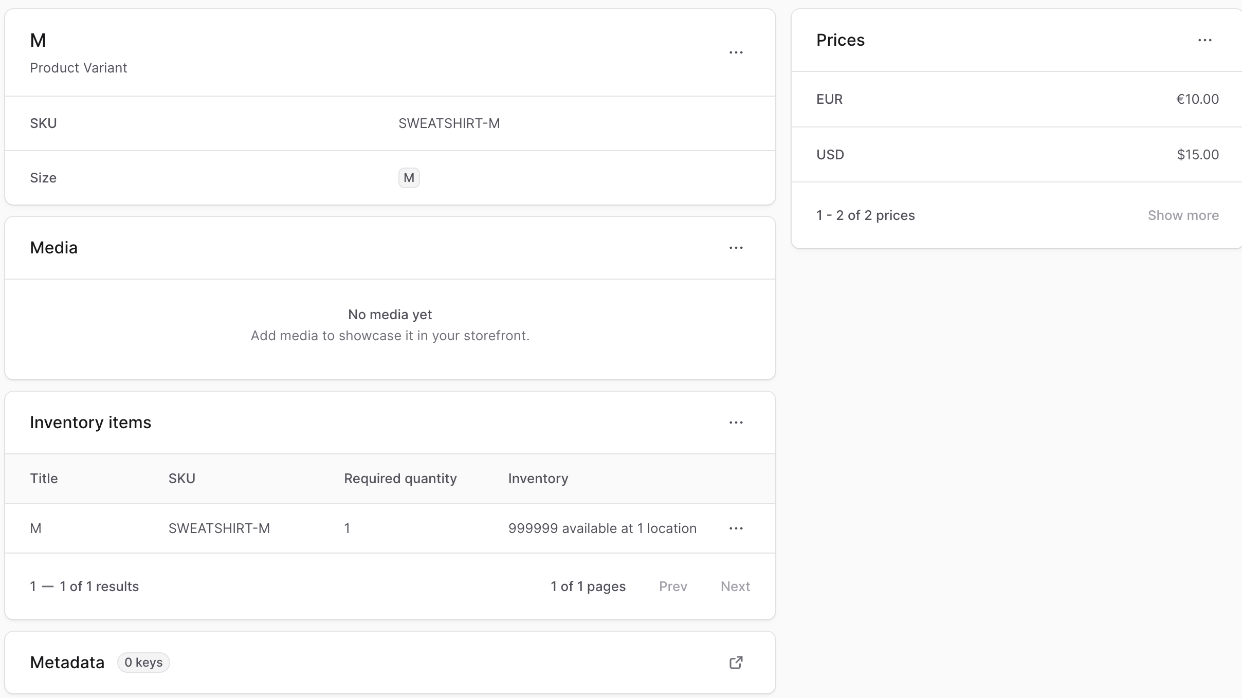 Product Variant Details