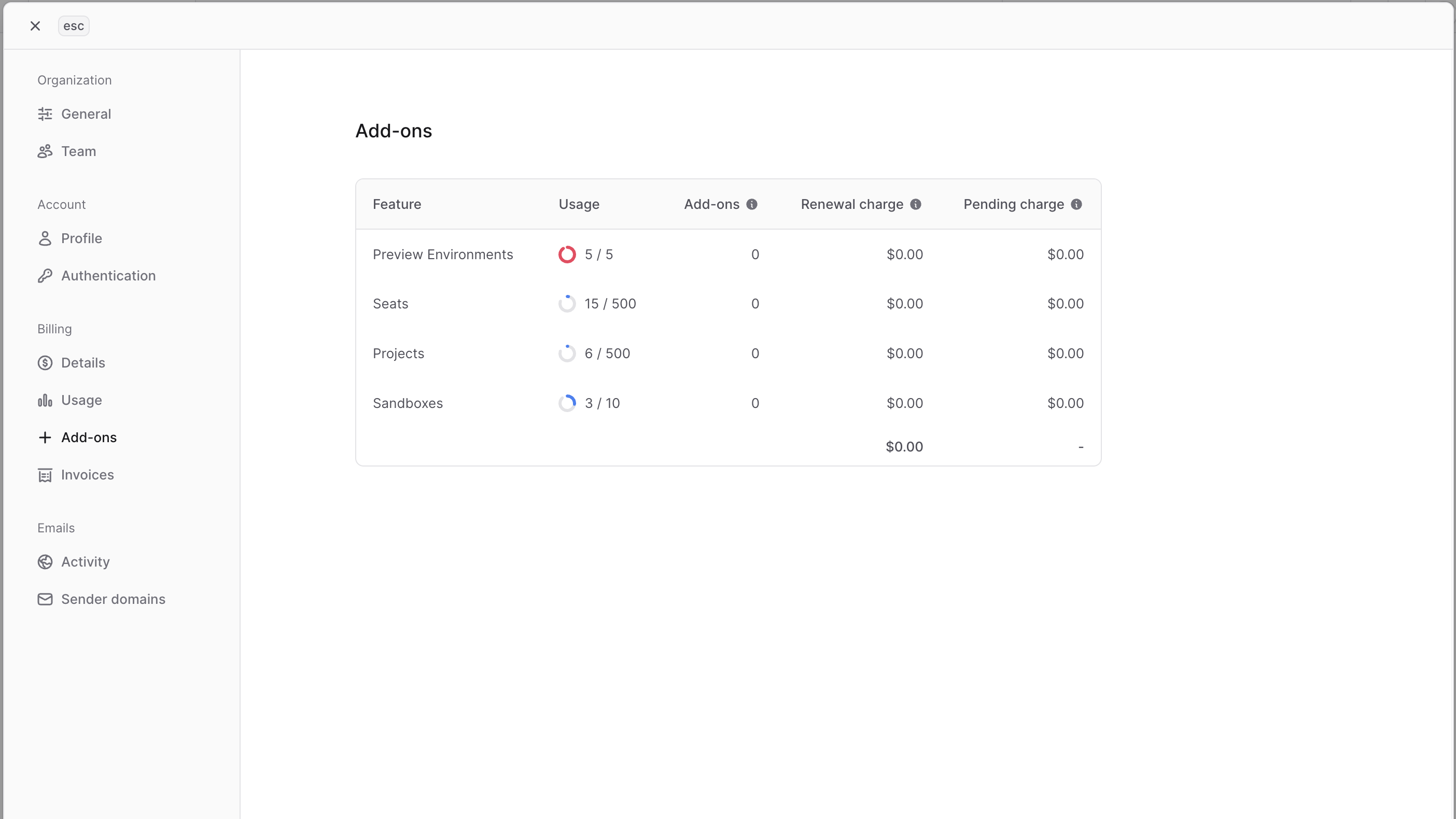 Add-ons section in the Add-ons settings