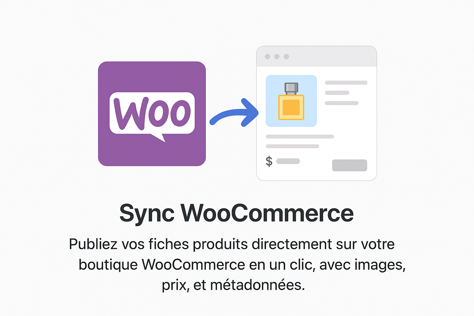 Publication en un clic de la fiche produit vers WooCommerce