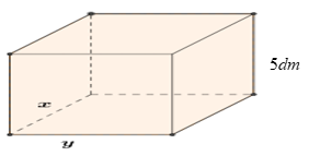 Người ta muốn làm một cái bể dạng hình hộp chữ nhật không nắp (như hình vẽ)<br />có thể tích bằng $1{{m}^{3}}$ 1 de thi toan online