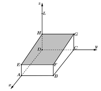 Sân hiên hình chữ nhật của một ngôi nhà là khoảng đất $ABCD$ được lợp mái bằng kính màu để hạn chế ánh sáng đi qua với mái dốc 1 de thi toan online