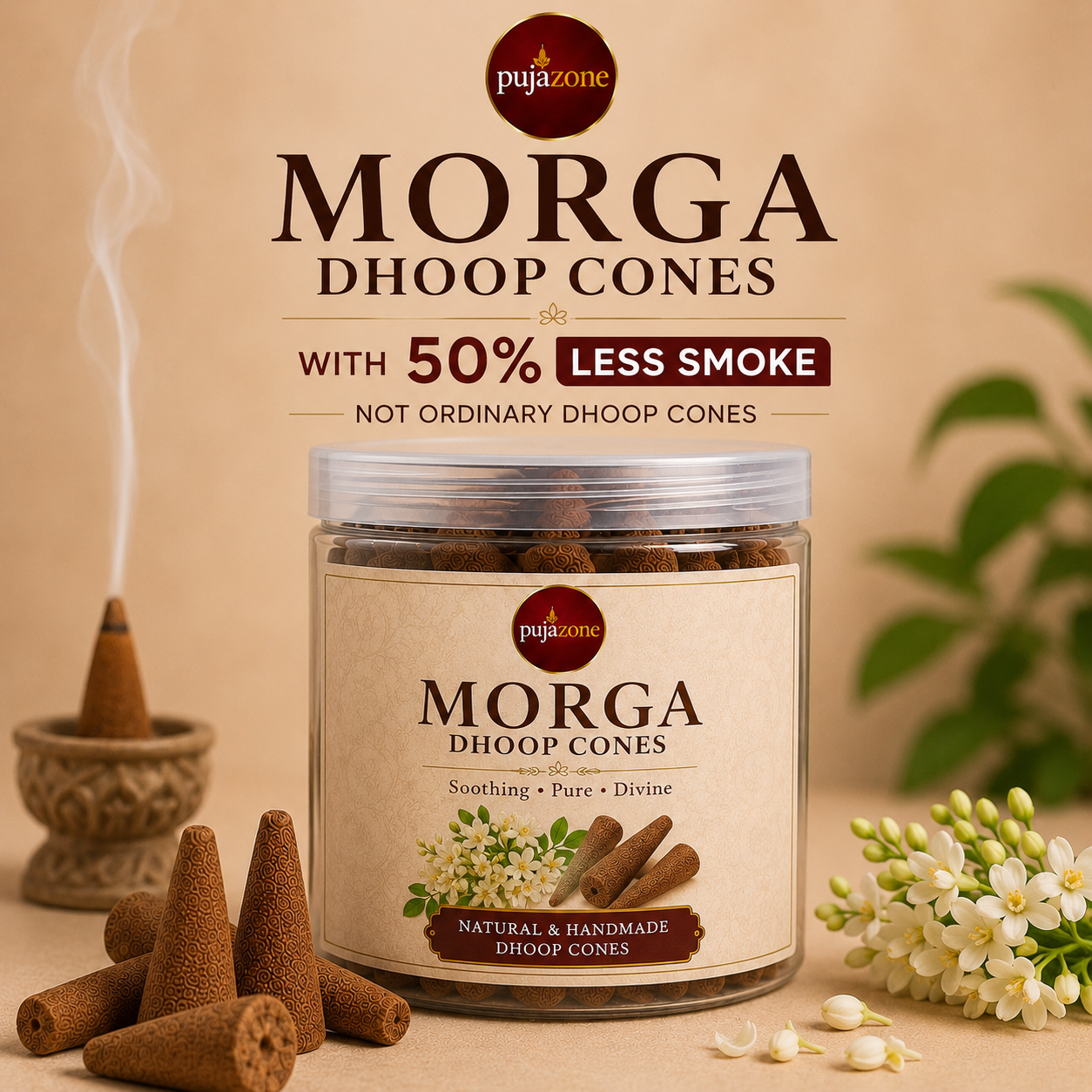 Low Smoke Mogra Dhoop Cones