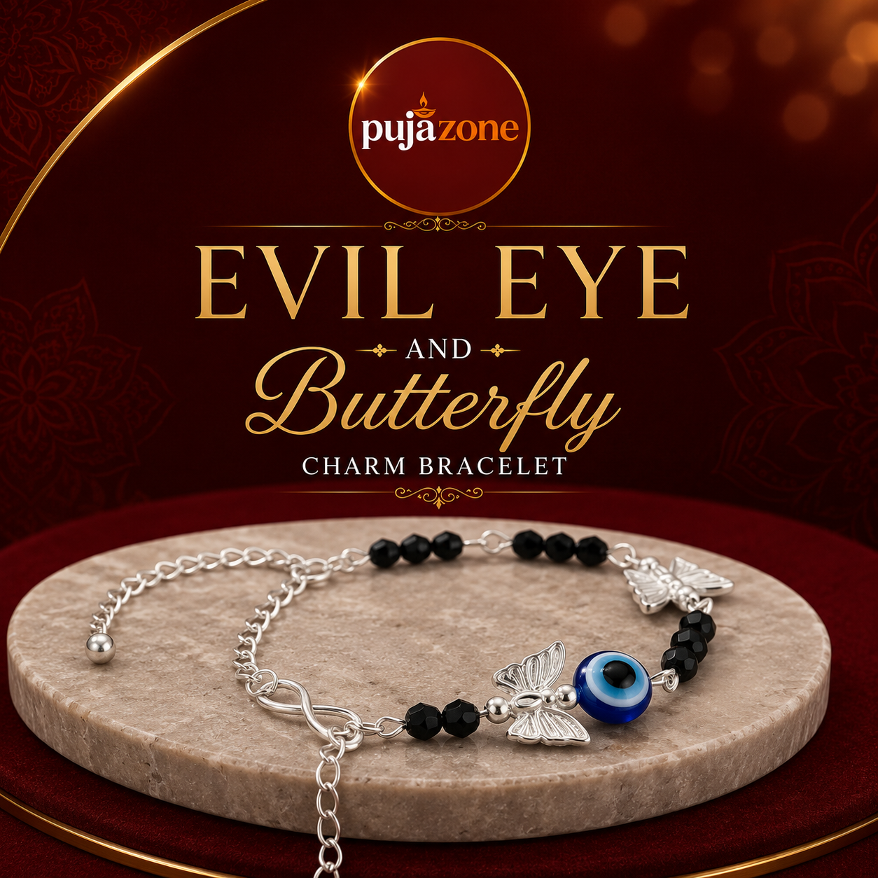 Women Evil Eye Butterfly Charm Bracelet