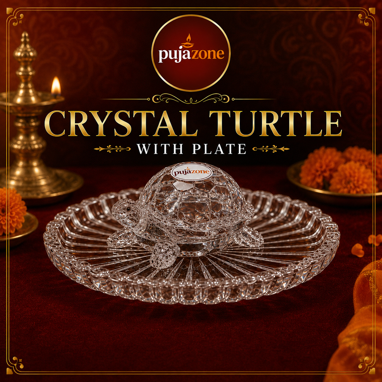 Crystal Turtle with Plate