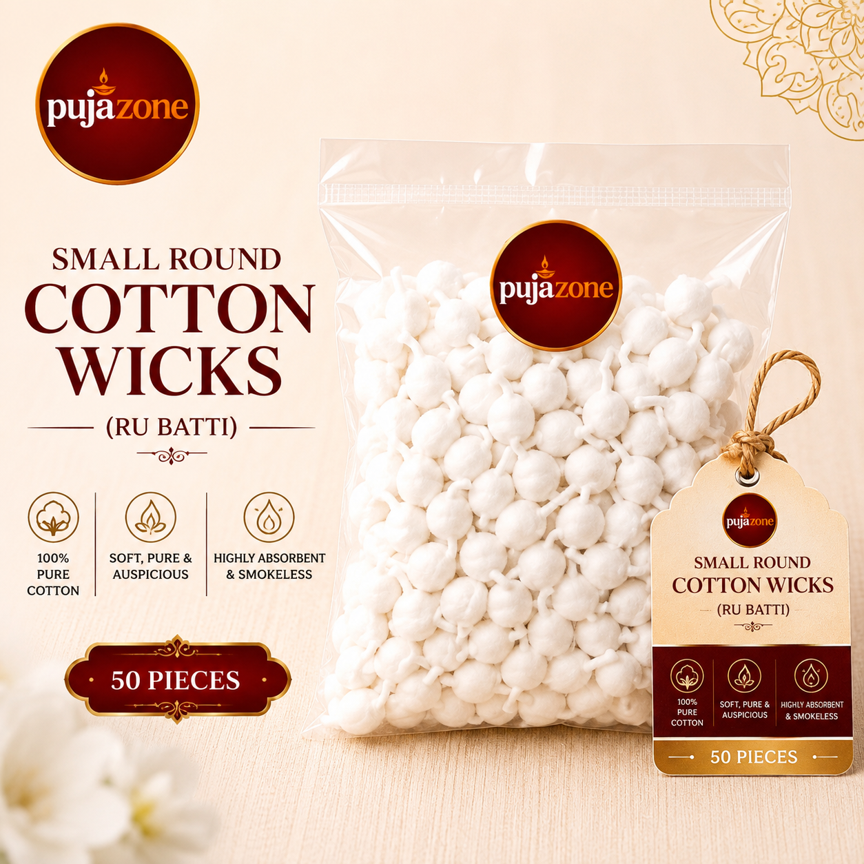 Small Round Cotton Wicks