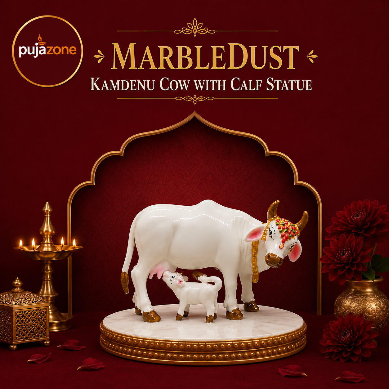 Kamadhenu Cow with Calf Statue