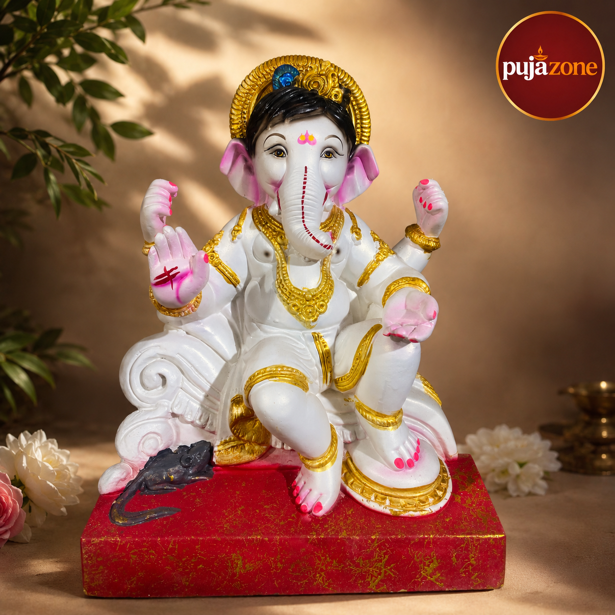 White Ganesha Murti 