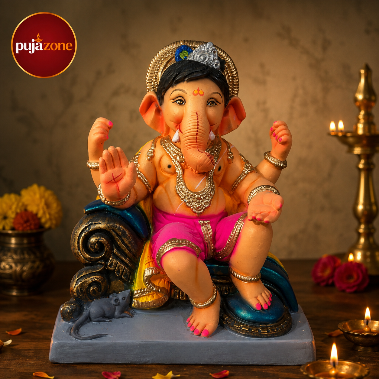 Rajsi Sinhasan Ganesha Idol 
