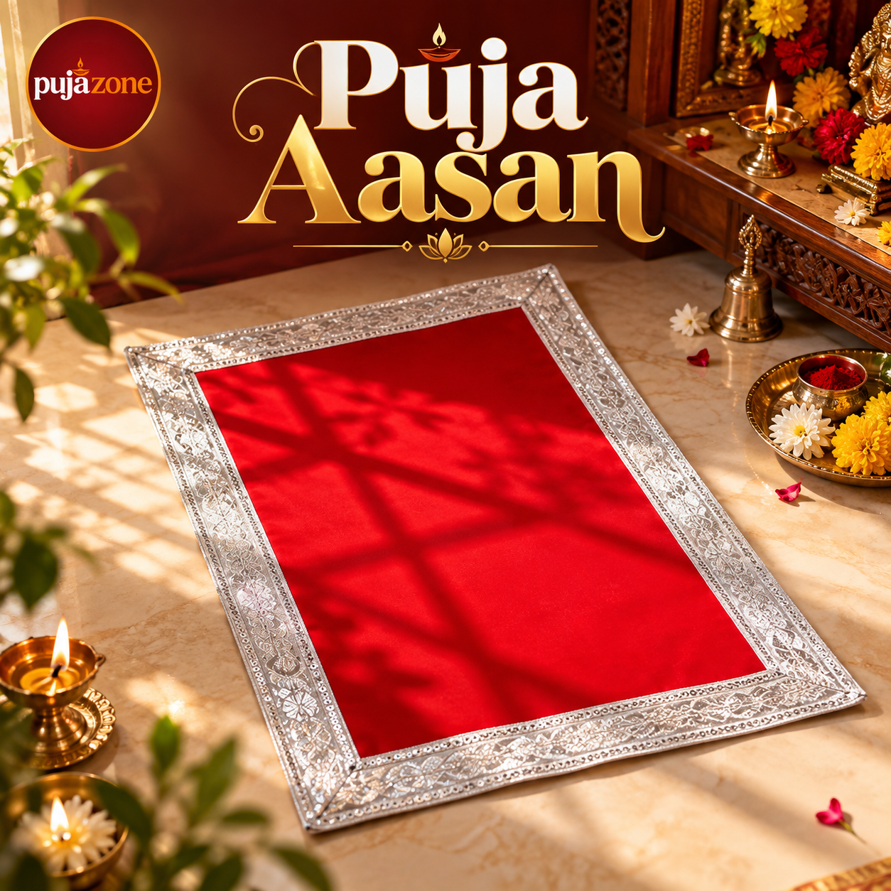 Red Velvet Puja Aasan 