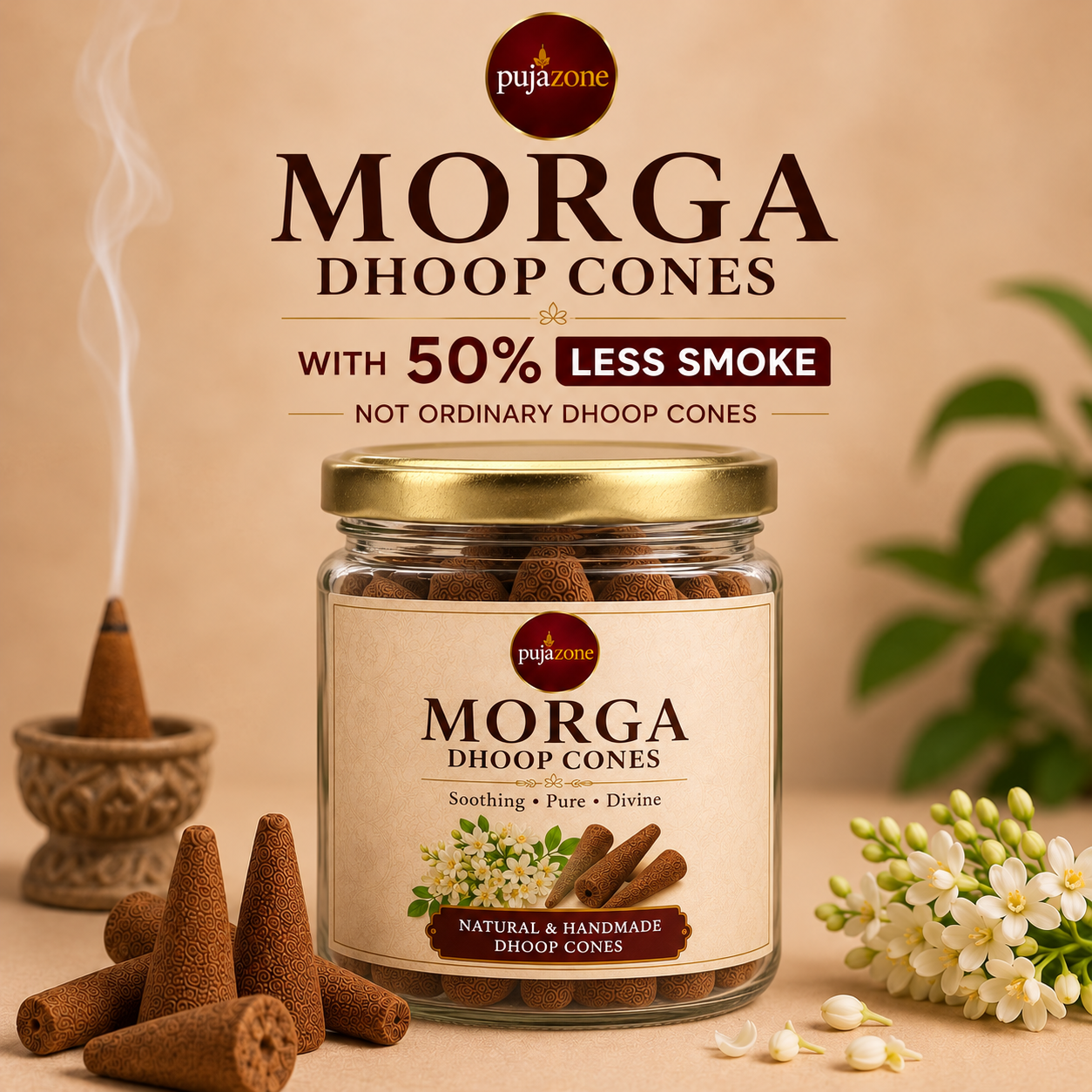 Low Smoke Mogra Dhoop Cones