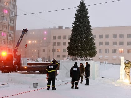 В Оганере засияла новогодняя елка