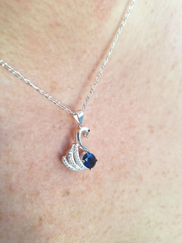 DIJE CISNE AZUL CON CIRCONIAS