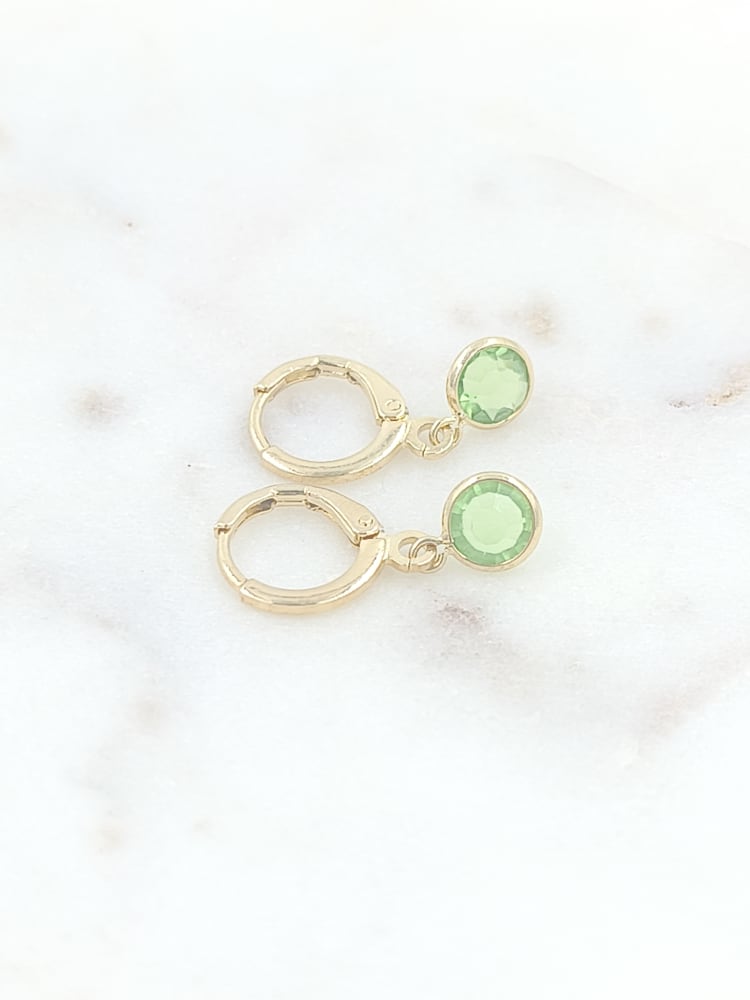 AROS PUNTO LUZ CON CIRCONIA AZUL O VERDE