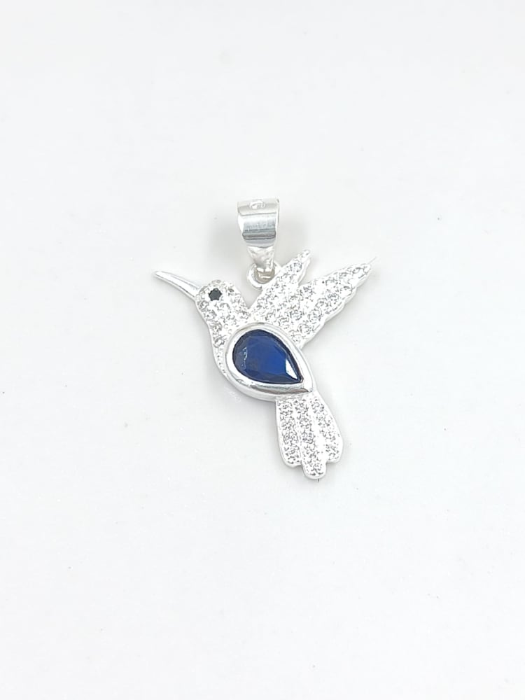 DIJE COLIBRÍ AZUL