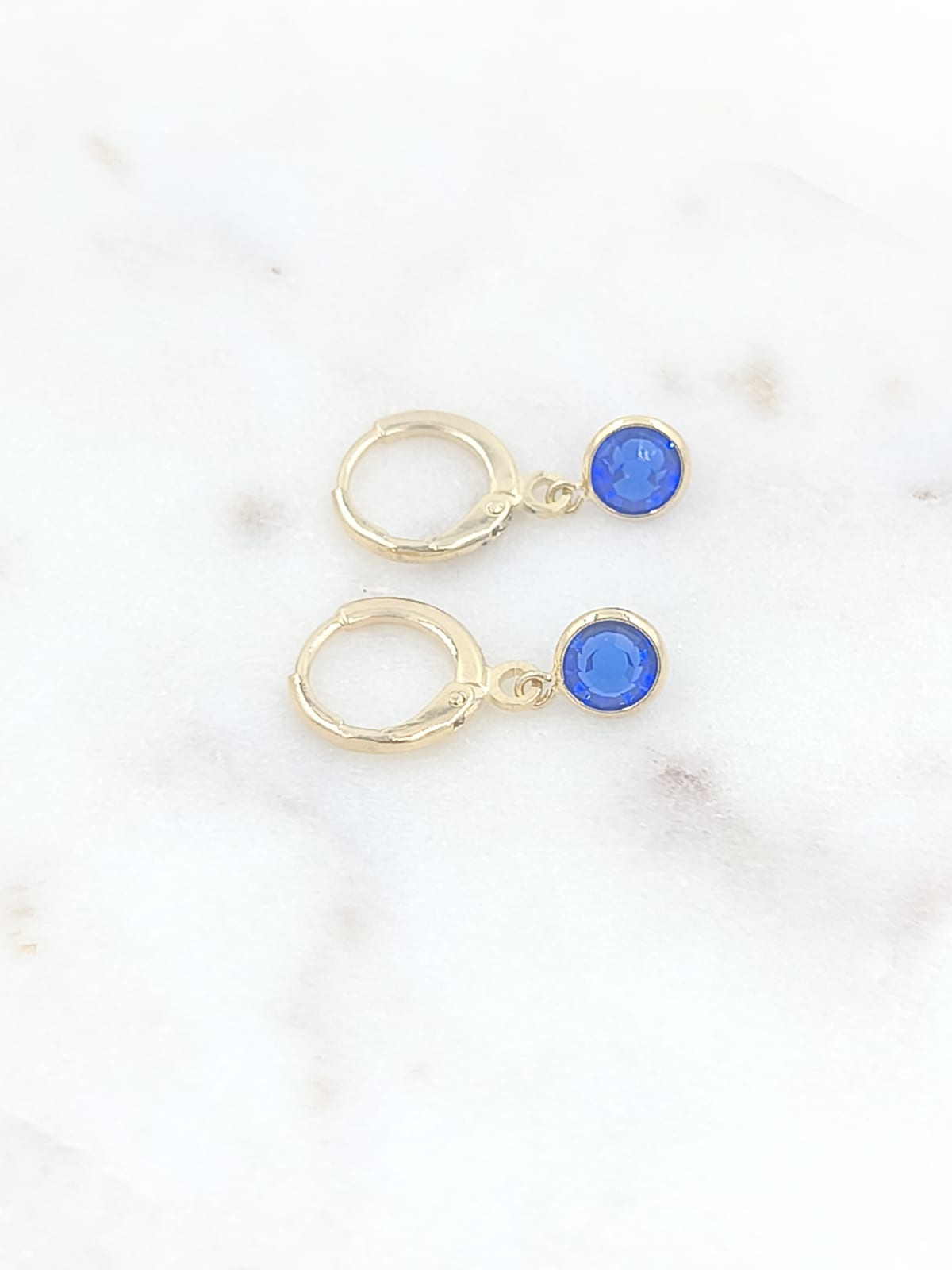 AROS PUNTO LUZ CON CIRCONIA AZUL O VERDE