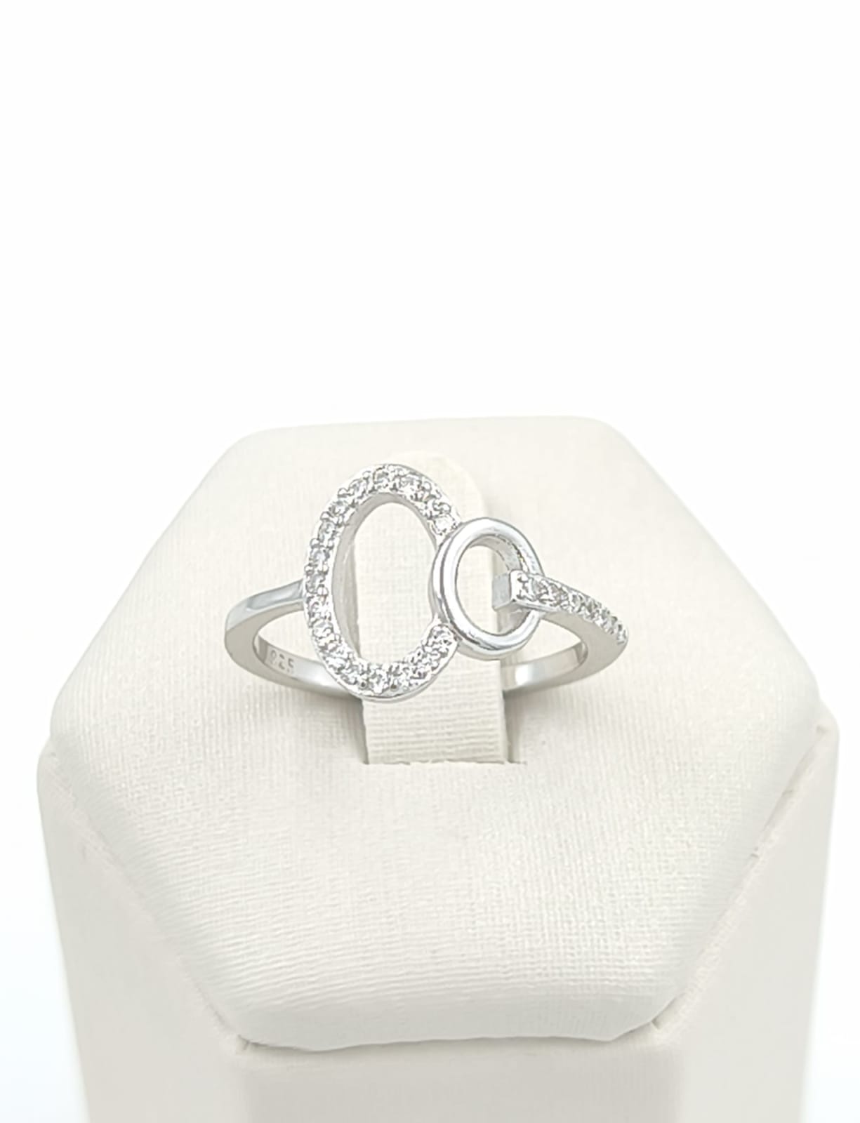 ANILLO AROS CON CIRCONIAS RODINADO 