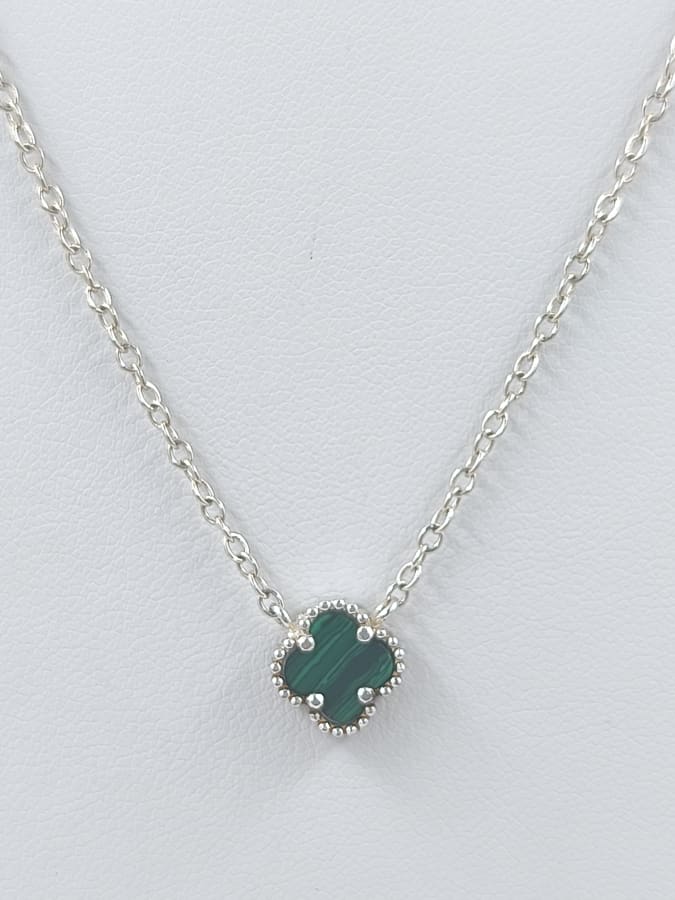 CONJUNTO ESTILO VAN CLEEF CON MALAQUITA