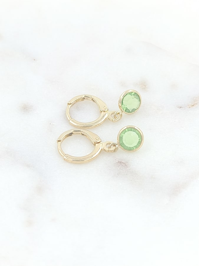 AROS PUNTO LUZ CON CIRCONIA AZUL O VERDE