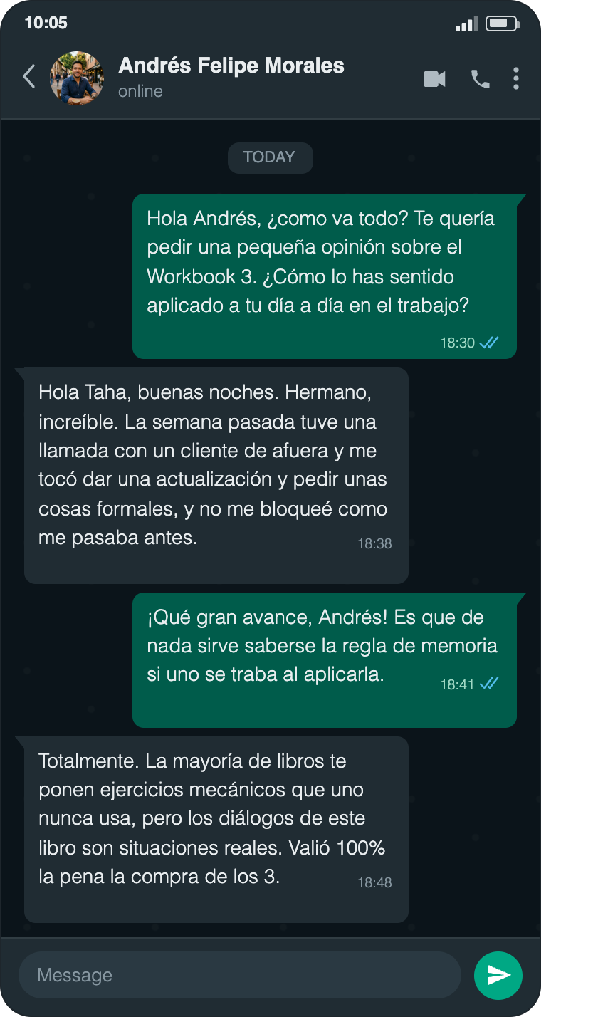 Testimonio Whatsapp Andres