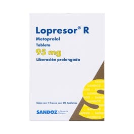 Lopresor r 95mg liberacion prolongada caja c/20 tabs