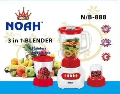Noah 3-in-1 Blender, Grinder & Juicer ( Random Color)