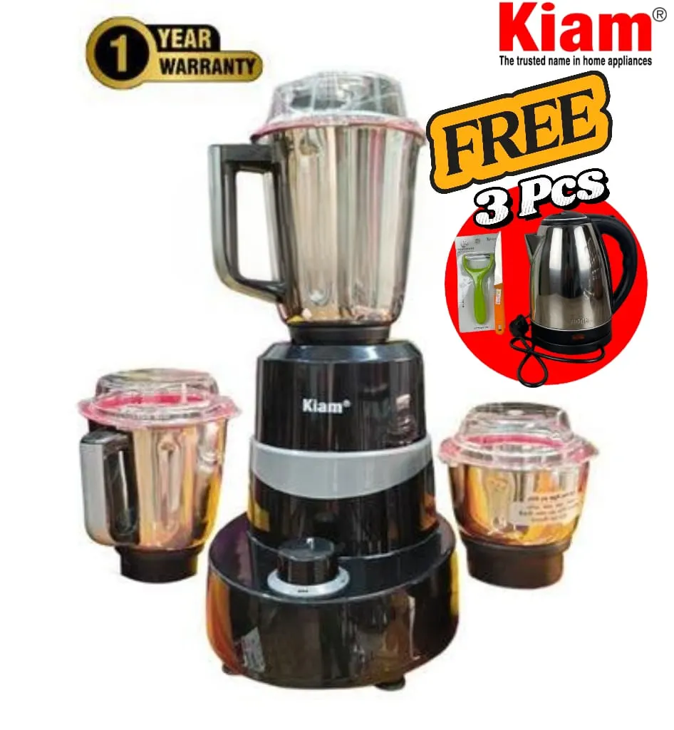 Kiam Turbo Mix 1200W (3-Jar Mixer Grinder)