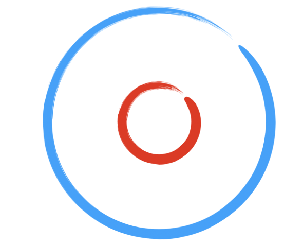 three blue lines in a circle logo