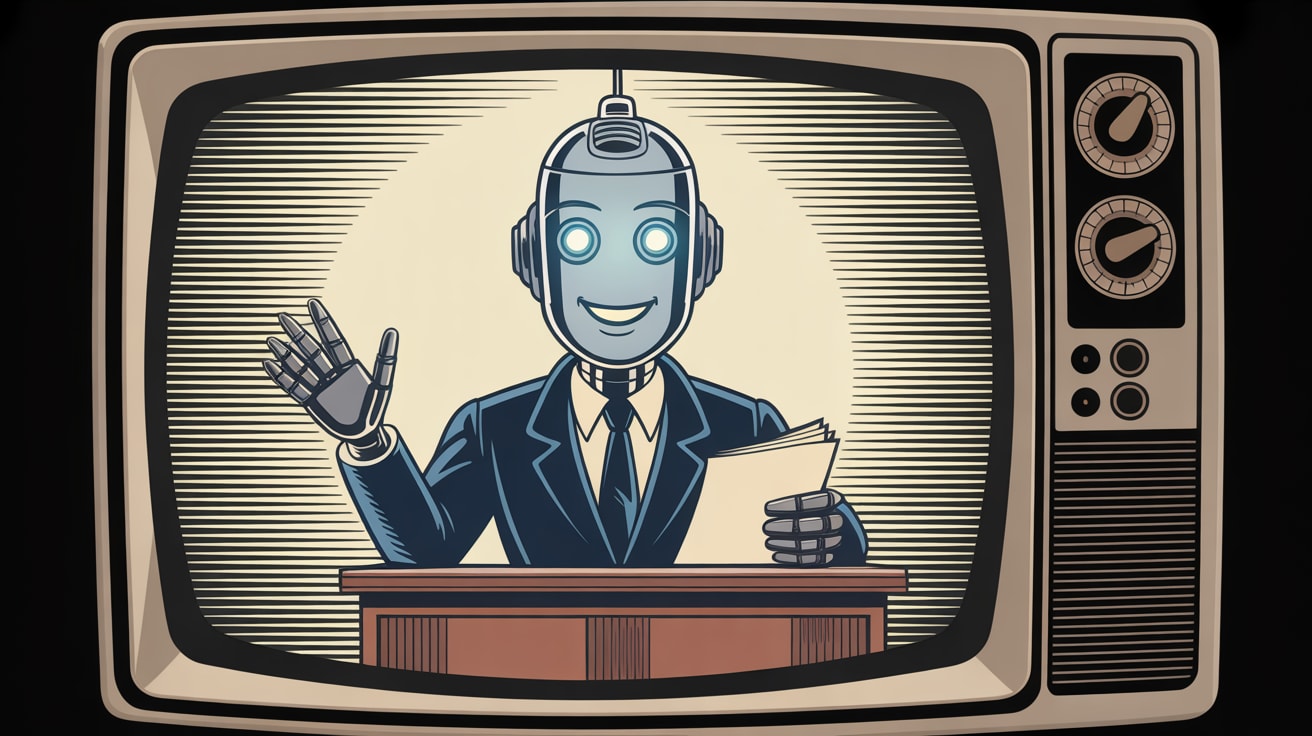 Vintage illustration of three television networks