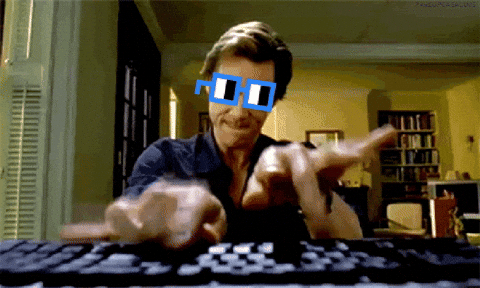 Gif, Jim carrey qui tape sur un clavier comme un fou