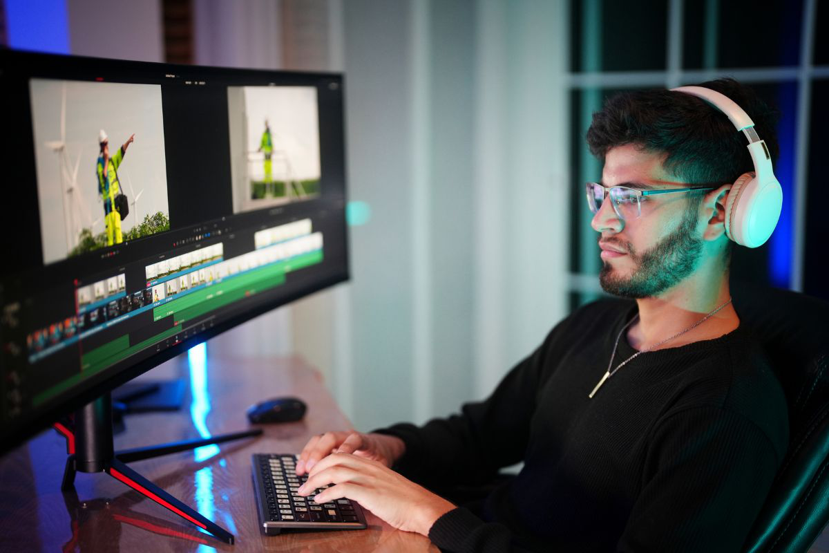 Un monteur fait un montage sur davinci resolve