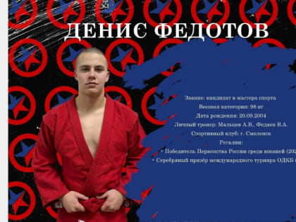 Самбист из Смоленска Денис Федотов победил на чемпионате мира