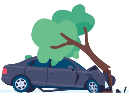 В смоленском райцентре «Опель» врезался в дерево