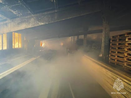 В Гагаринском районе горела пилорама