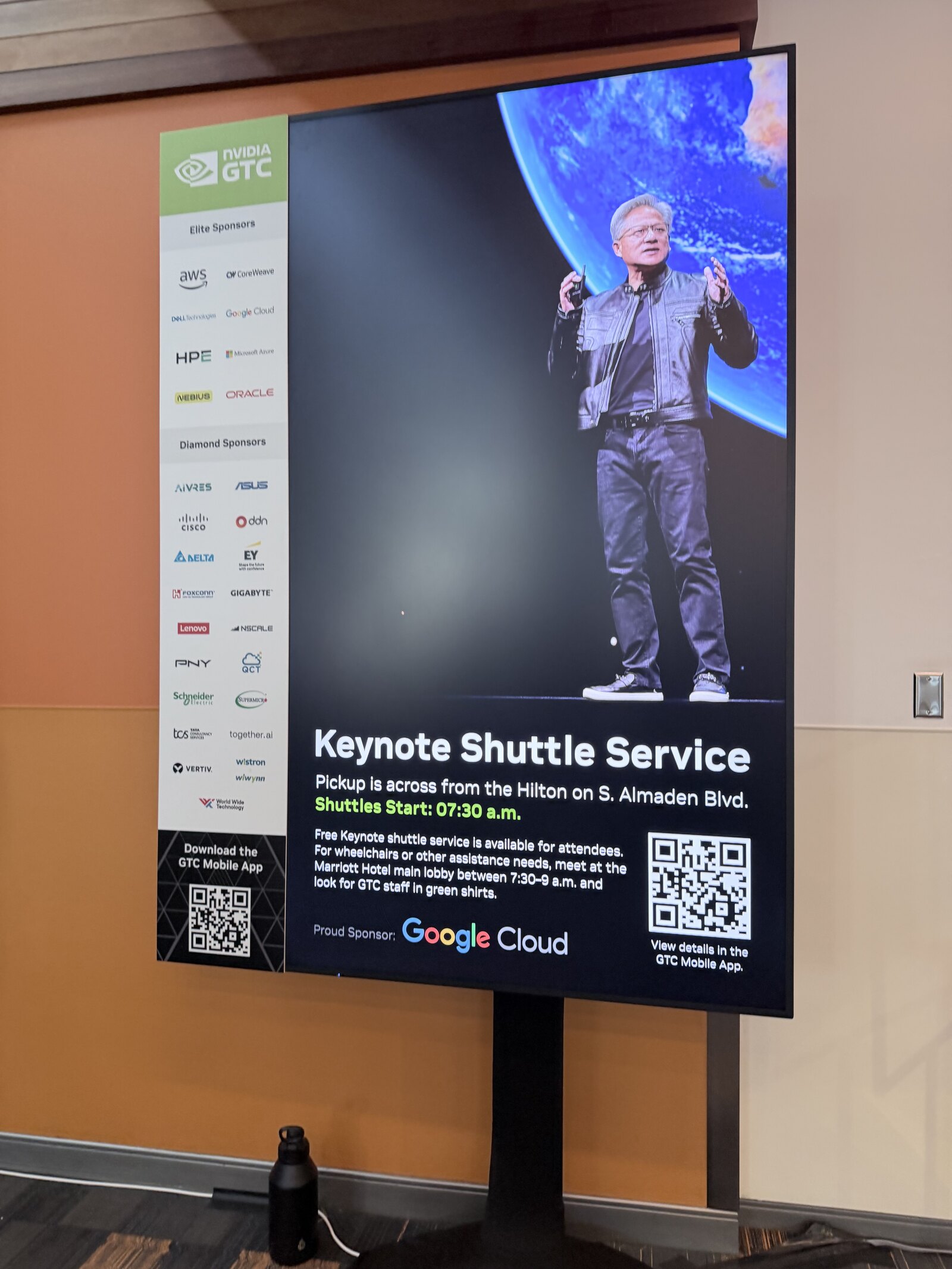 NVIDIA GTC 2026 keynote on screen