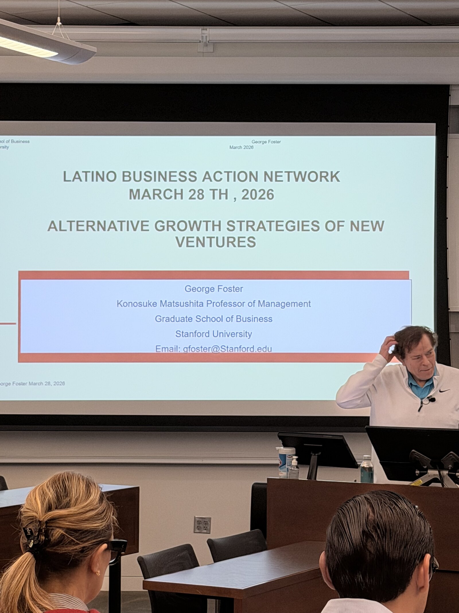Latino Business Action Network slide at Stanford, session on Alternative Growth Strategies of New Ventures, March 2026